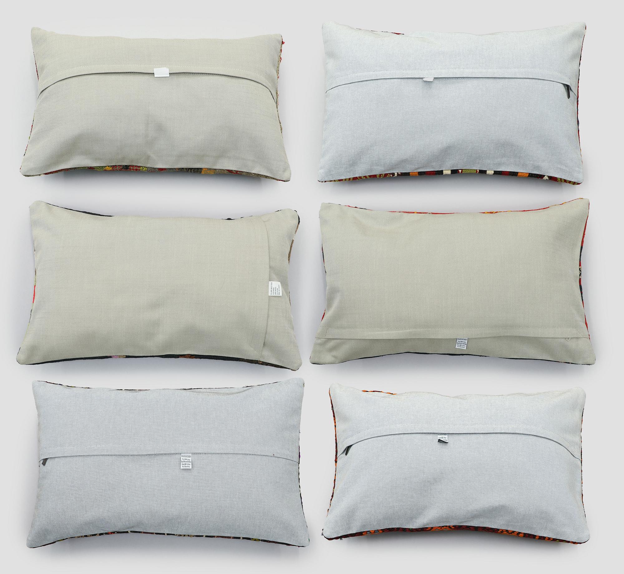 Six Kilim cushion covers, approx. 60 x 40 cm.