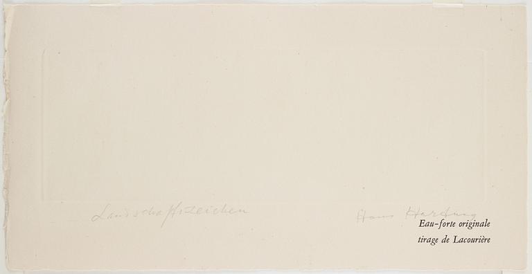 HANS HARTUNG, etsning med akvatint, signerad.