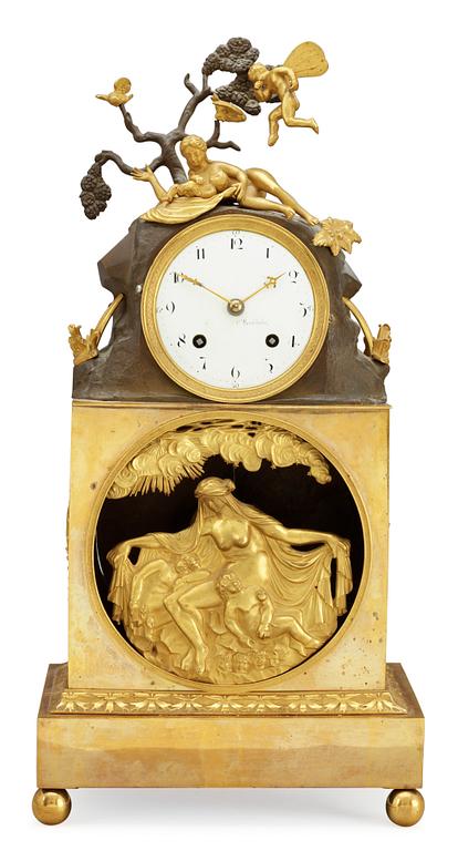 A Swedish Empire early 19th century mantel clock.