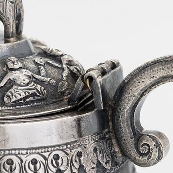 An Indian silver teapot.