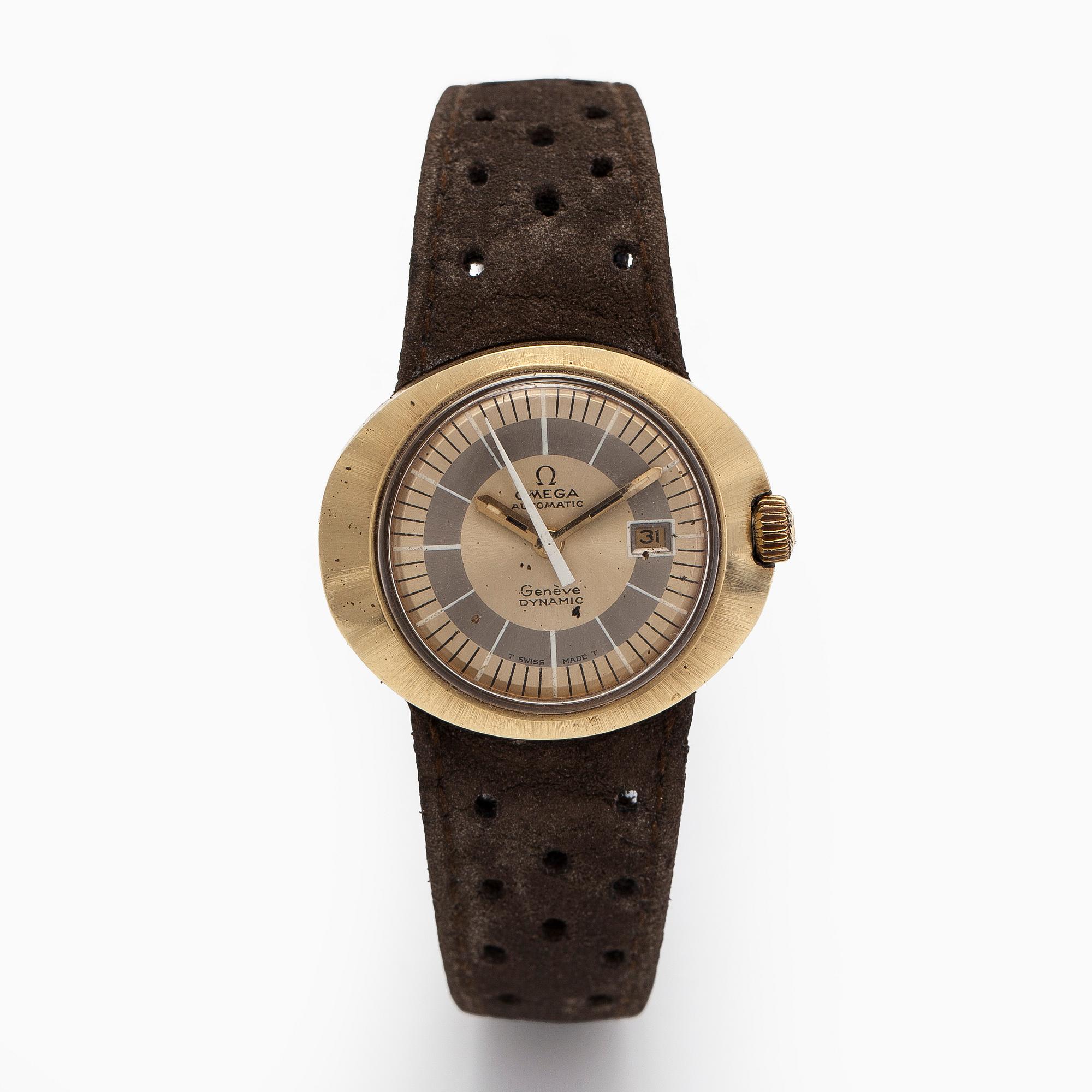 Omega, Dynamic Lady, rannekello, 29 x 26 mm, kullattu, automaattinen, 1970-luku.