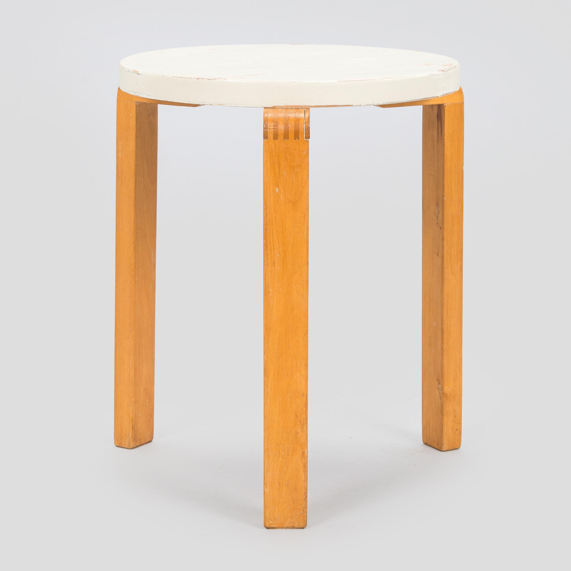 Alvar Aalto, A 1940s '60' stool for  O.Y. Huonekalu- ja Rakennustyötehdas A.B. Finland.