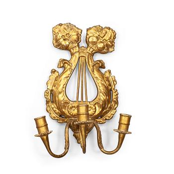 VÄGGLAMPETTER, 4 st, empire, 1800-talets början.