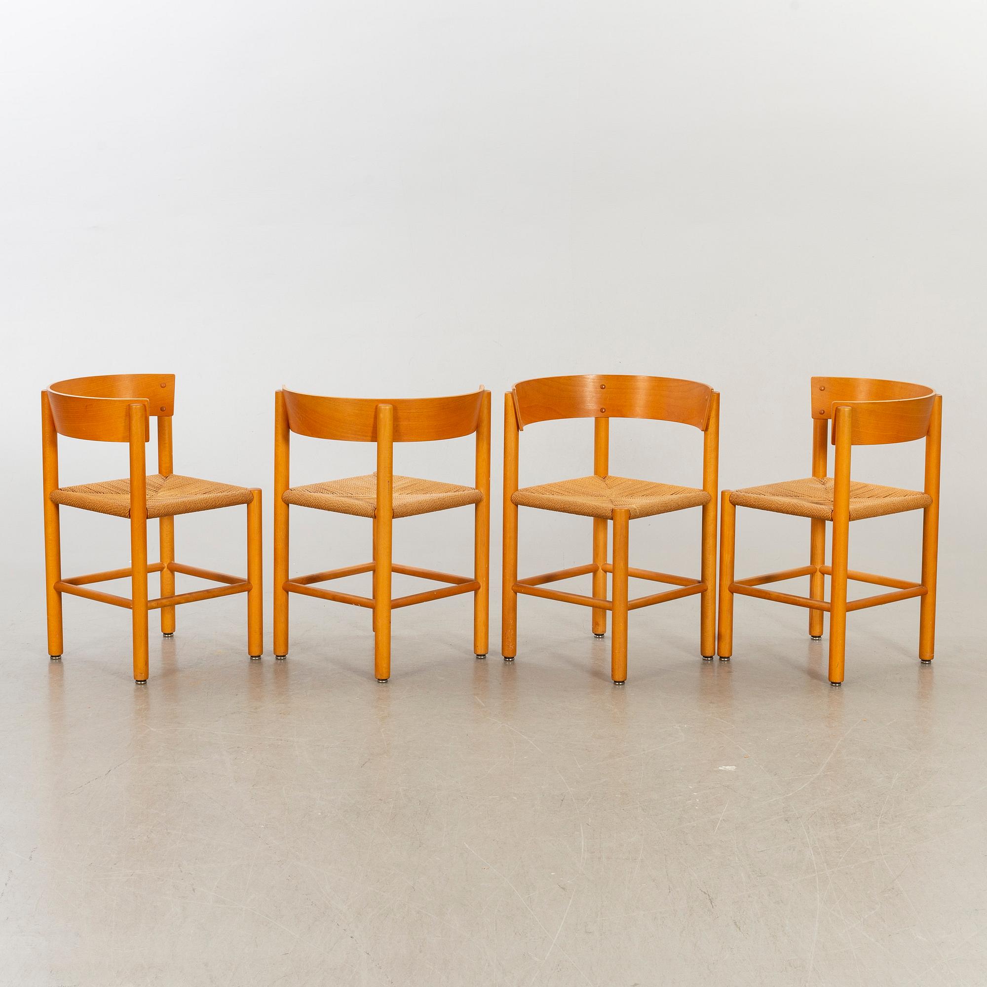 MOGENS LASSEN, matbord, stolar, 4 st, Fritz Hansen, Danmark, formgivna 1964-65.