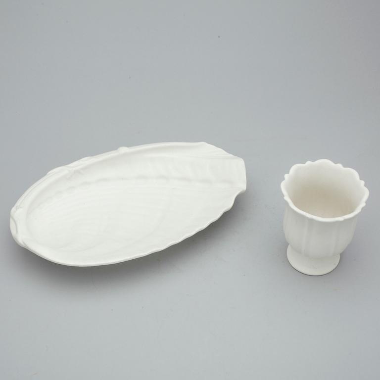 FAT samt VAS, 2 delar, "Carrara", Wilhelm Kåge, Gustavsberg.