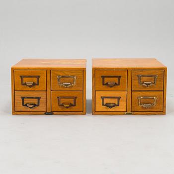 Arkivlådor för kartotek, ett par, Billnäs, 1920-/30-tal.