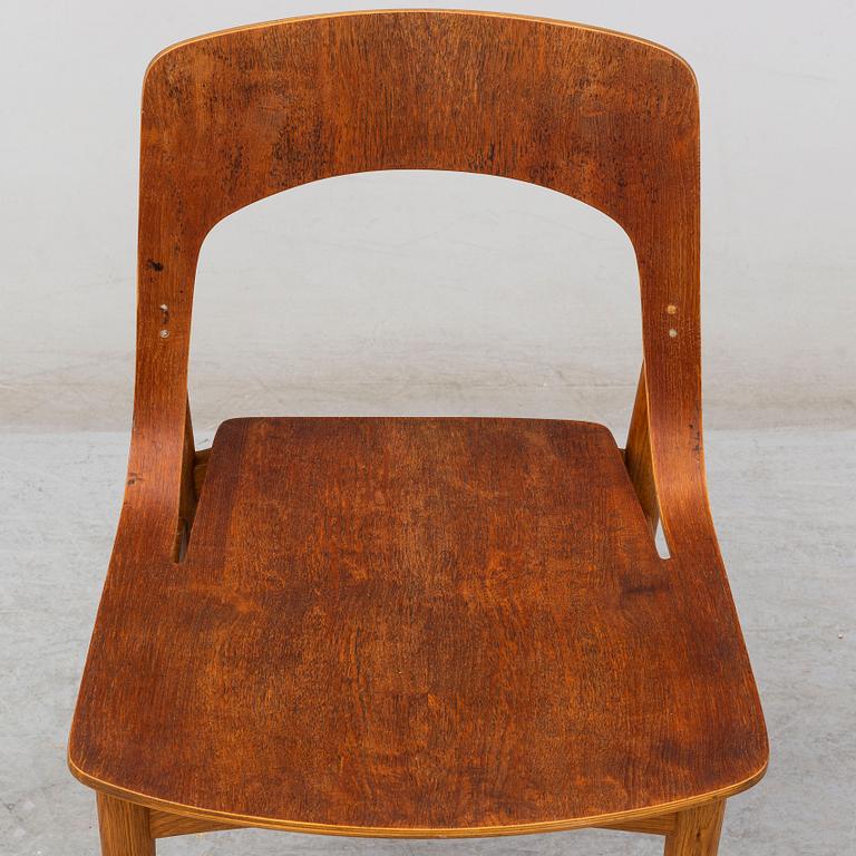 A teak veneered chair by N.A. Jørgensens Møbelfabrik / Bramin, Denmark.