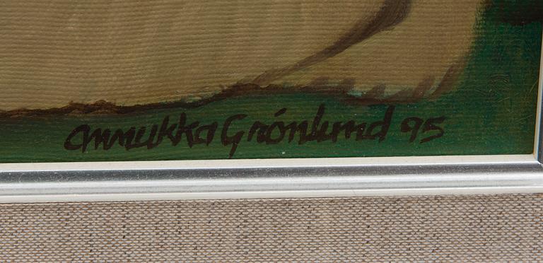 ANNUKKA GRÖNLUND, olja på duk, signerad och daterad 95.