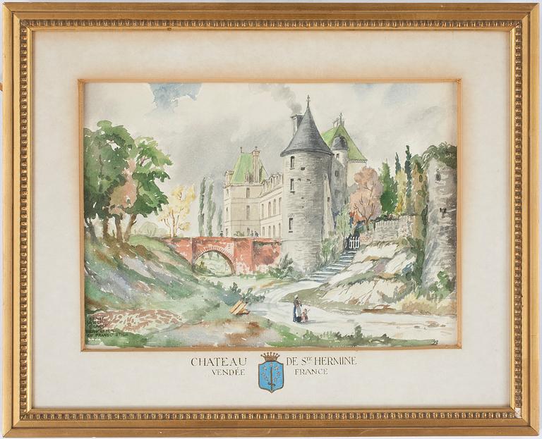 UNKNOWN ARTIST, watercolour, signed Ernst Åkerbladh, the mid-20th century.