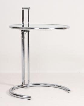 SERVERINGSBORD, Eileen Gray, efter, glas och förkromad metall.