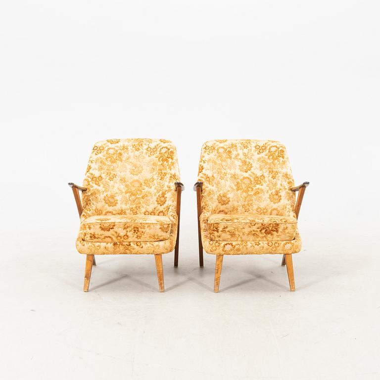 A pair of mid 20th century Svante Skogh easy chairs for Förenade Möbelfabrikerna, Linköping,