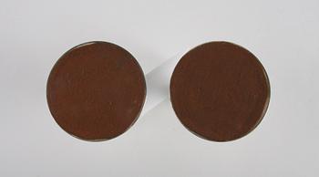 LJUSSTAKAR, ett par, silver, 1938.