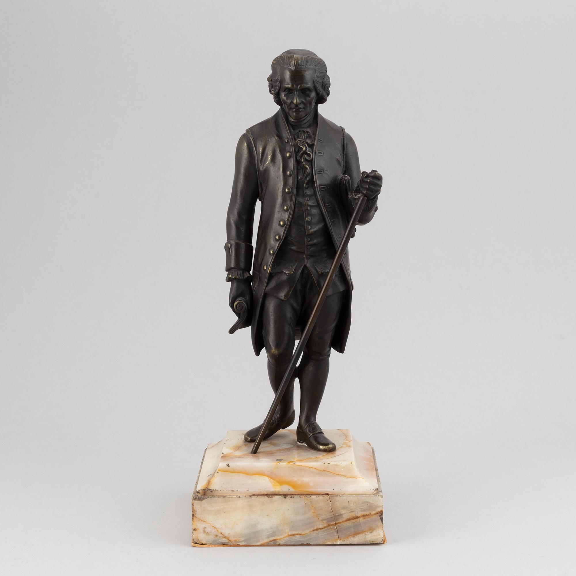 Jean Claude François Rosset, efter. Skulptur. Brons på stenbas. Höjd 38 cm.