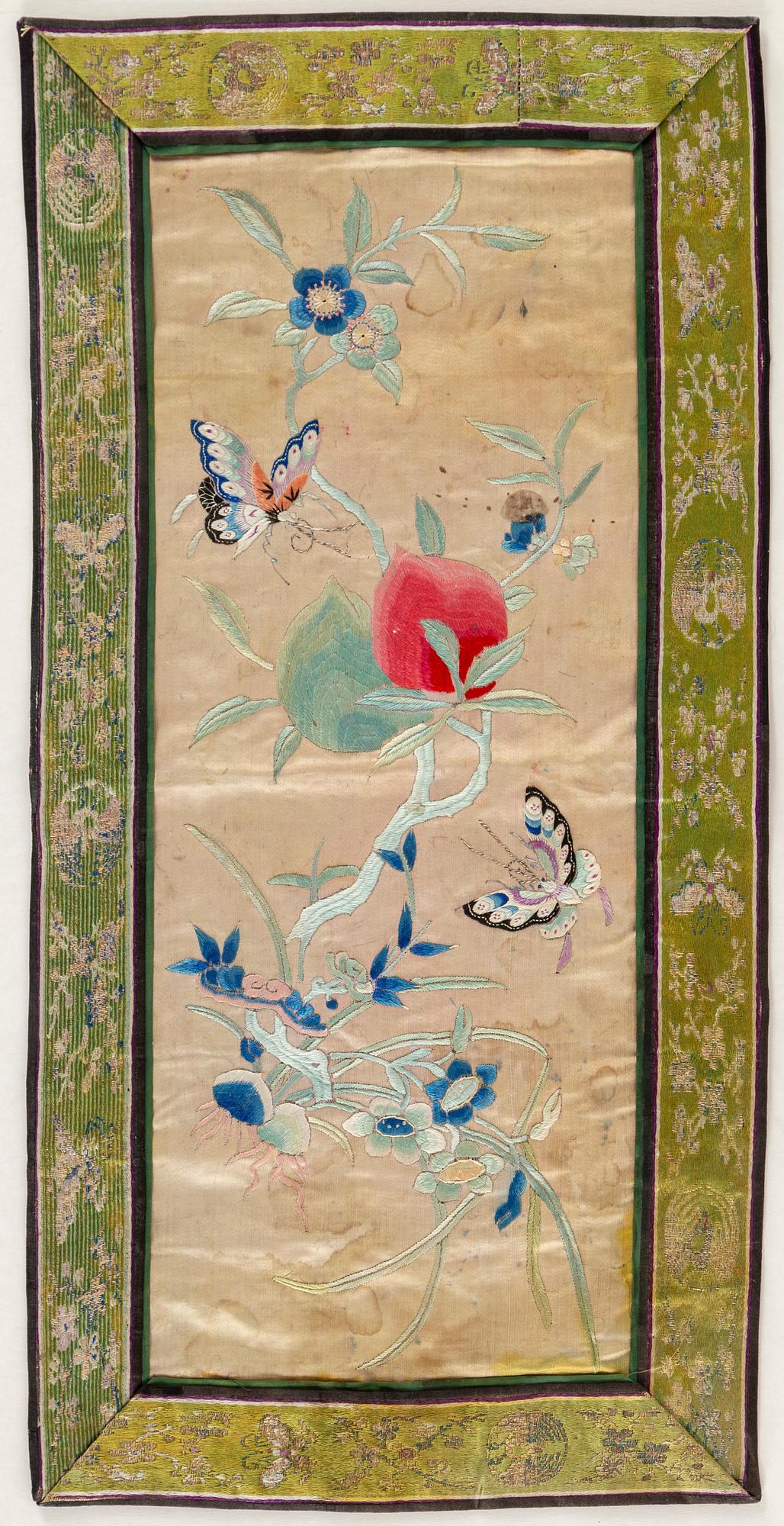Seven Chinese textiles, 20th century.