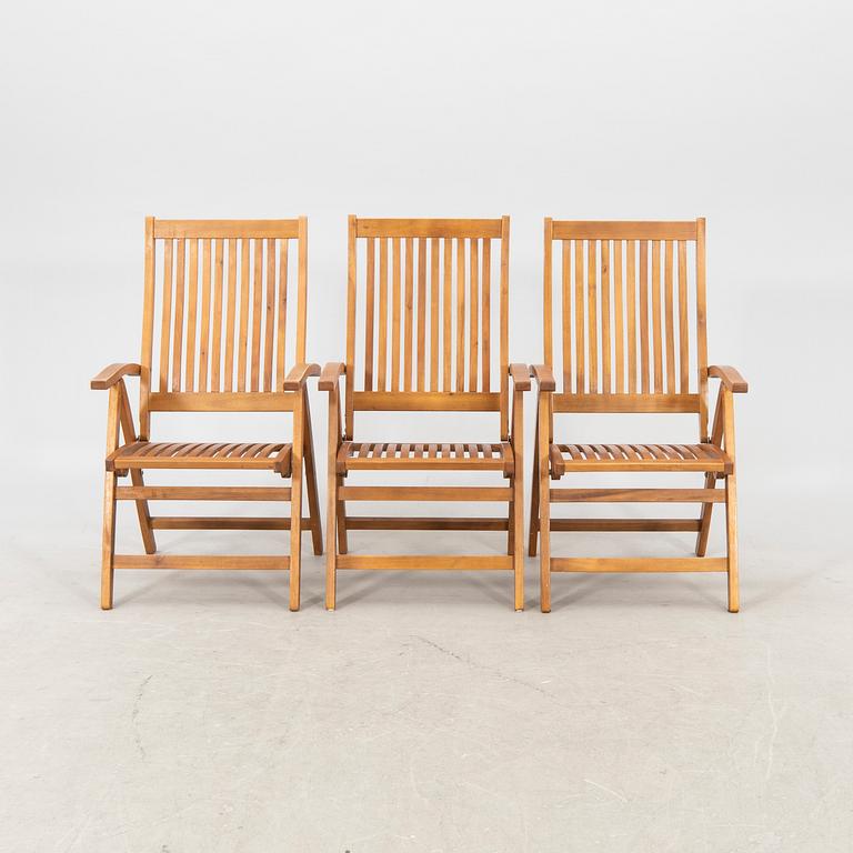 A 9 pcs stained teak garden suite by Brafab around 2000.