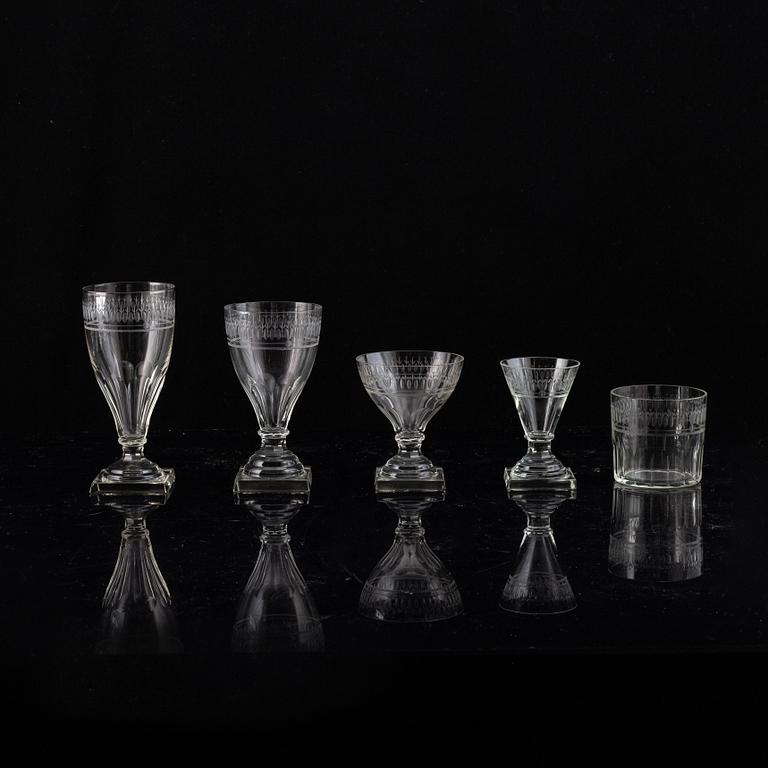 Gerda Strömberg, glasservis, 54 delar, "Säby",   Strömbergshyttan.