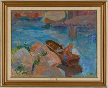 MOLLIE FAUSTMAN, oil on canvas/panel, signed.