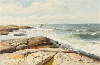 Olof Hermelin, Kustlandskap med båtar.