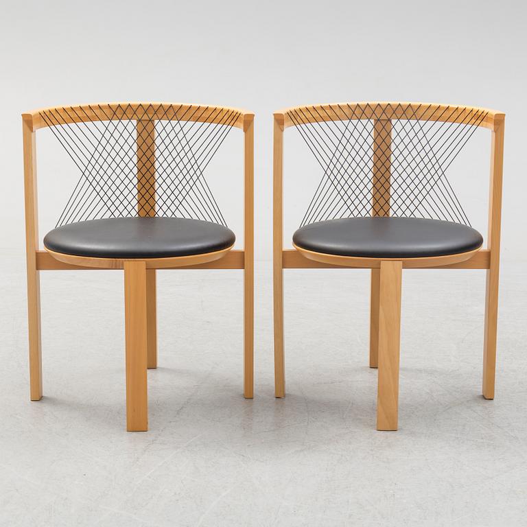 A pair of "String chair", Niels Jörgen Haugesen, Tranekaer Furniture, Denmark, late 20th century.