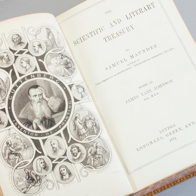 SAMUEL MAUNDER MFL, 7 vol, Treasury of..., London 1879-85.
