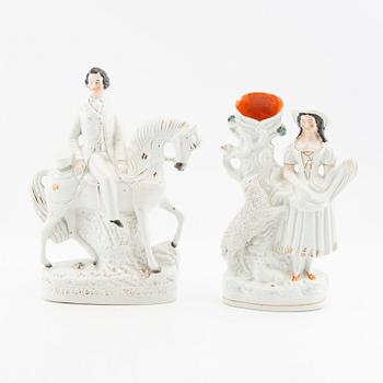 Figuriner 8 st troligen Staffordshire 1800-talets första hälft flintgods.