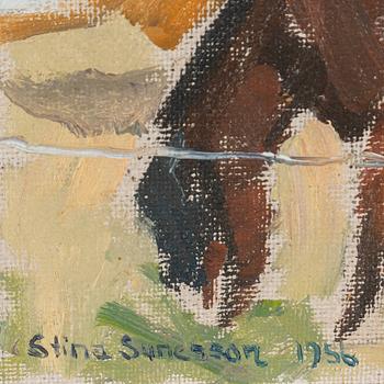 STINA SUNESSON, oil on canvas, signed and dated 1956.