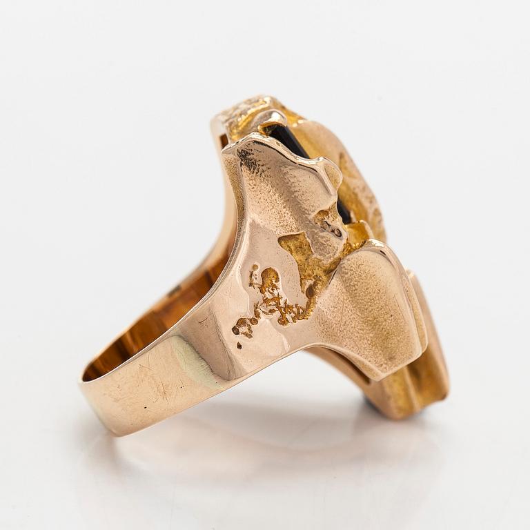 Björn Weckström, a 14K gold and tourmaline ring 'Tourmaline river' for Lapponia 1982.