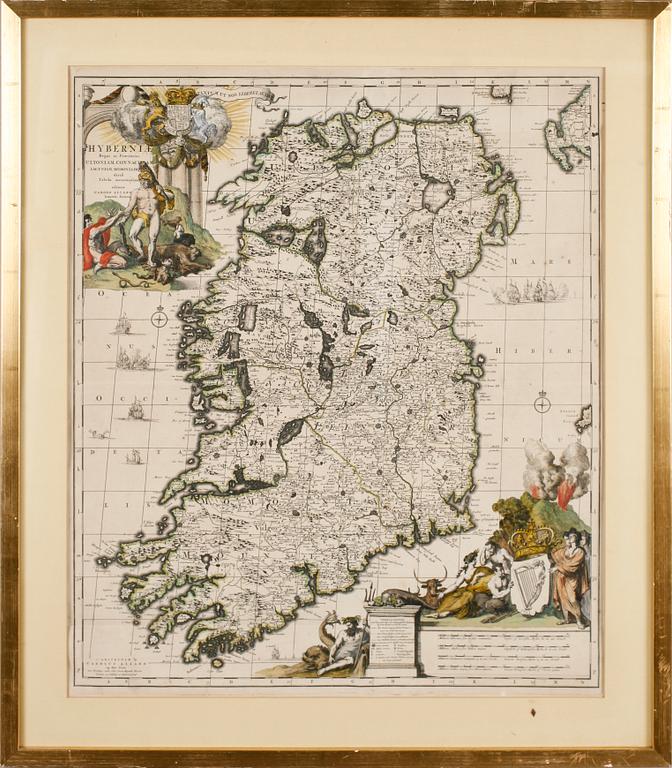 KARTA, kopparstick, Carolo Allard, Irland, 1700-tal.