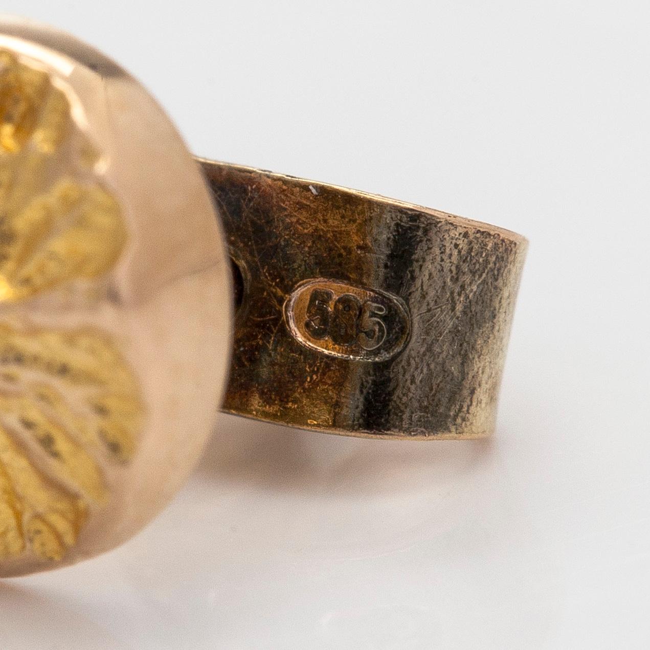 Björn Weckström, a pair of 14K gold earrings, 'Swirls', for Lapponia.