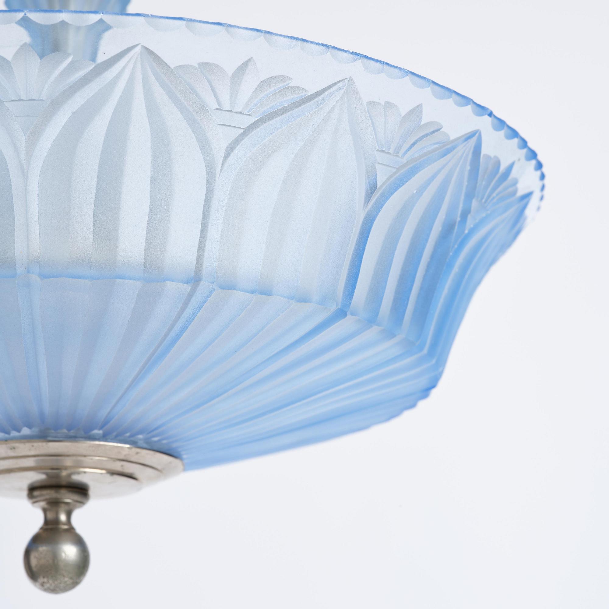 Simon Gate, & Erik Tidstrand, a ceiling lamp model "GD. 5"/"26268", Orrefors & Nordiska Kompaniet, 1920s.