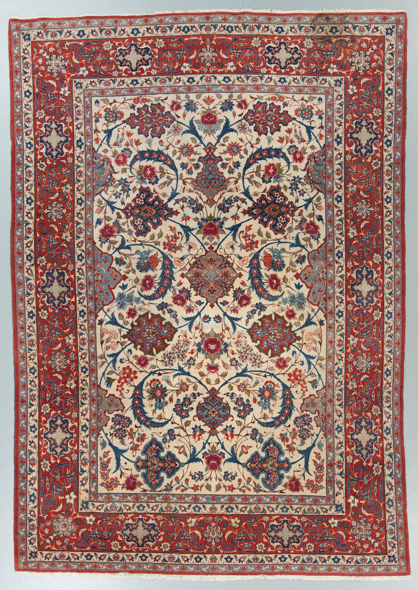 A old Esfahan carpet, around 299 x 210 cm.