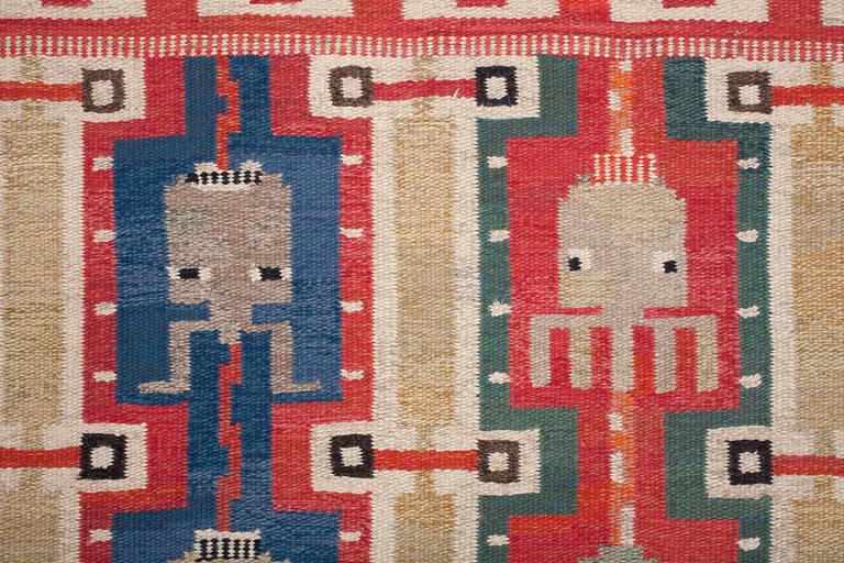 RUG. Flat weave. 239 x 160 cm. Sweden around mid 20th century.