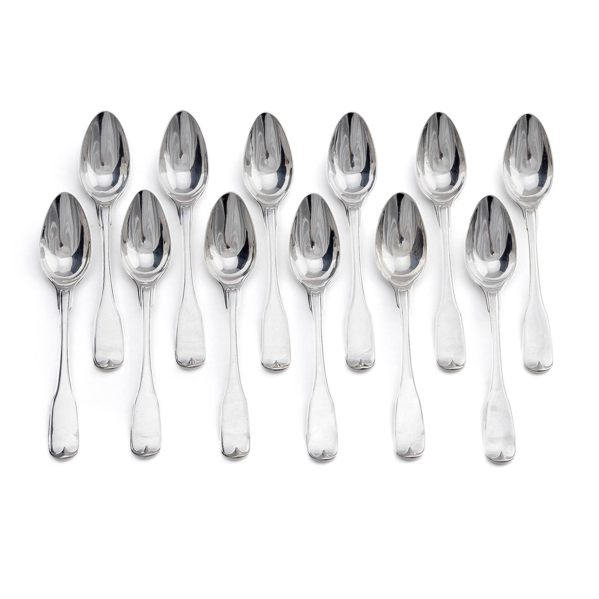 Carl Magnus Ryberg, skedar, 12 st, silver, Stockholm 1806.