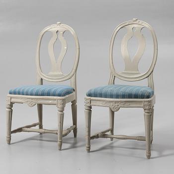 Chairs, a pair, attributed to Johan Erik Höglander (master in Stockholm 1777-1813), Gustavian.