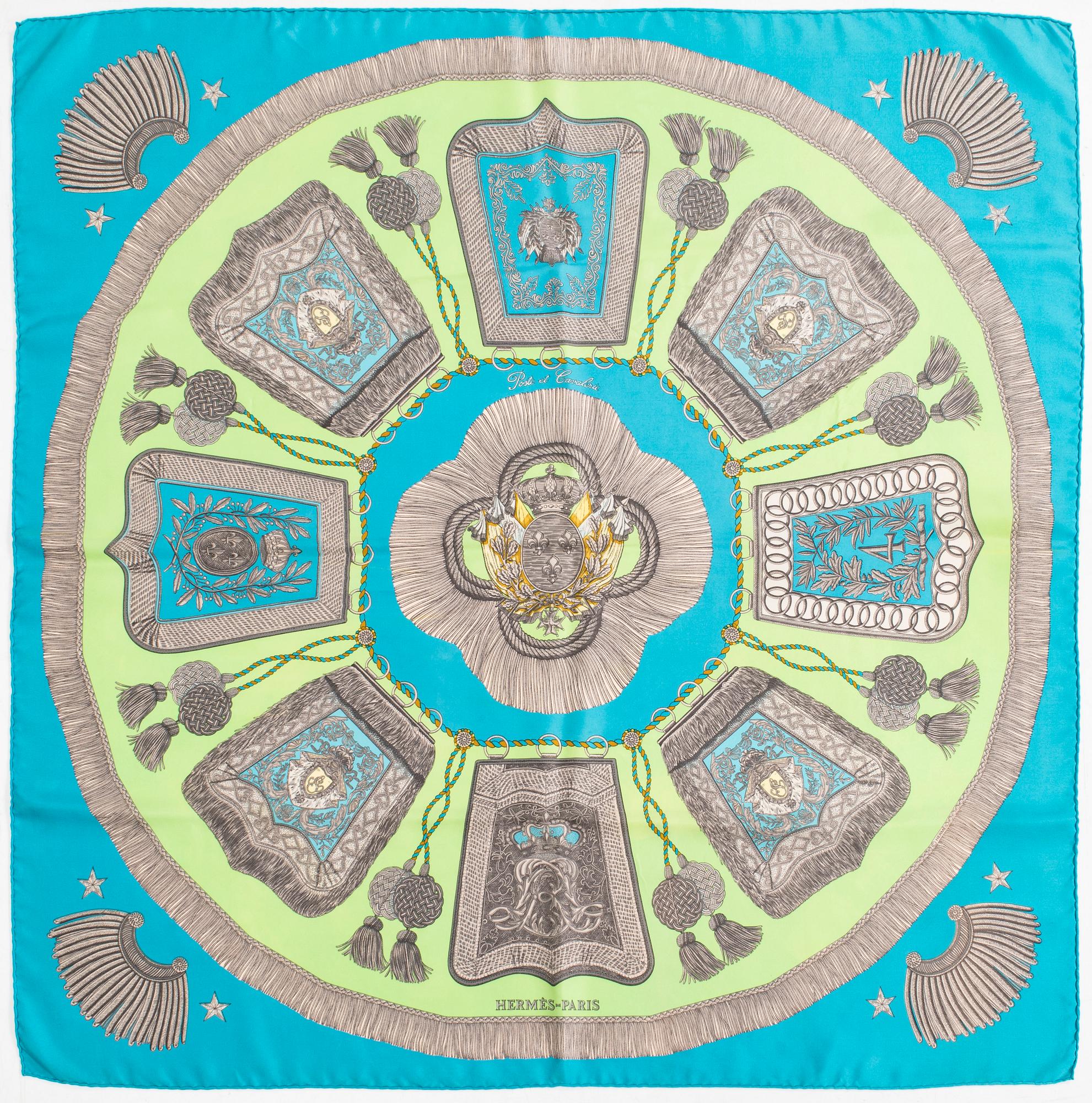 Hermès, a 'Poste et Cavalerie', silk scarf.