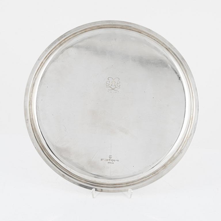 Atelier Borgila, a sterling silver tray, Stockholm 1973.