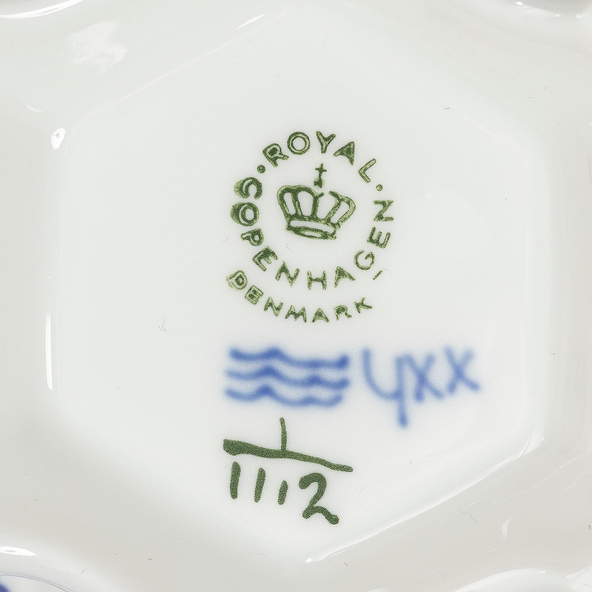 Royal Copenhagen, a 35-piece 'Blue Fluted' coffee service, including Full Lace, Denmark.