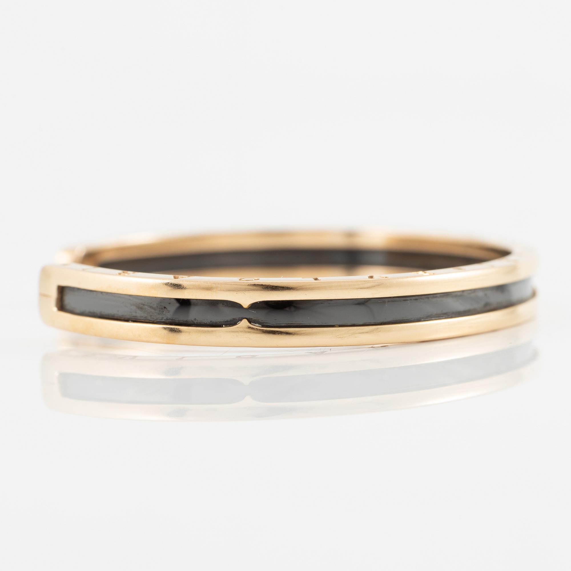 Bulgari bangle "B.Zero1" 18K gold and steel.