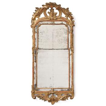 108. A Swedish Rococo mirror, 18 th century.