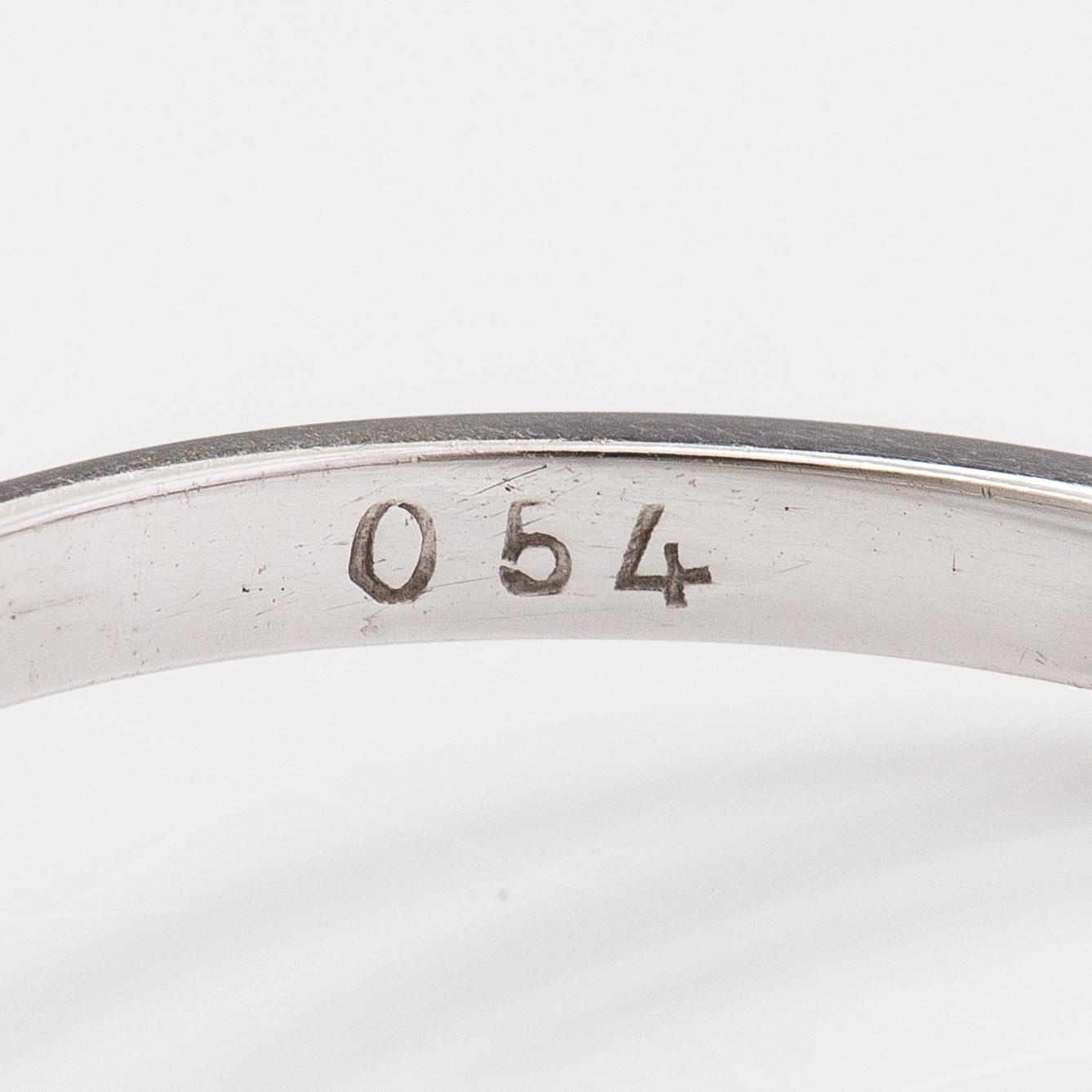 An 18K white gold ring with diamonds ca. 0.54 ct in total according to engraving. Finnish import marks.