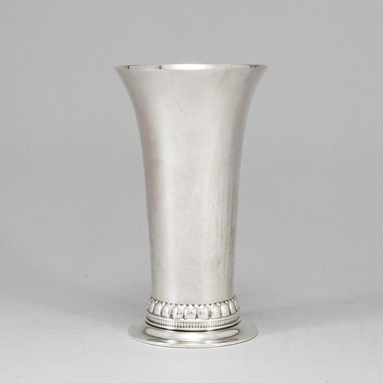 A Georg Jensen silver vase, Denmark, 1919, with Swedish import marks.