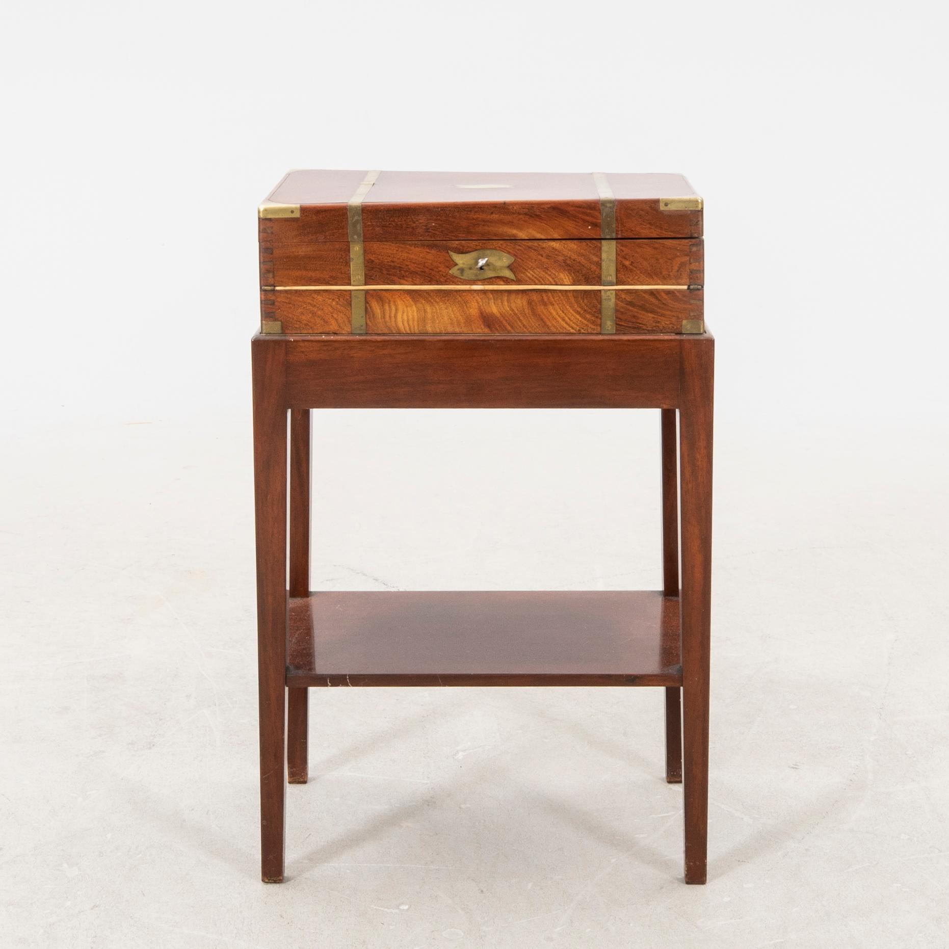A late 19th century mahogany writing casket.