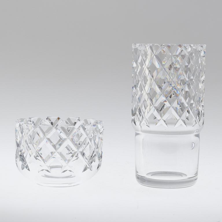 A vase and bowl "Sofiero", Gunnar Cyrén, Orrefors.
