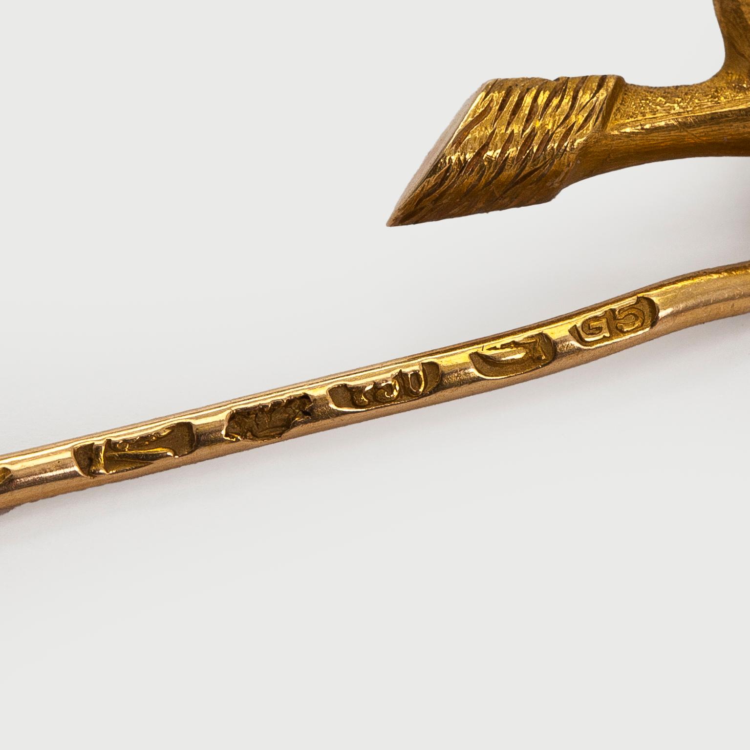 Tie pin, pearl, 18K gold, Finska Guldsmeds Ab, Helsinki 1912.