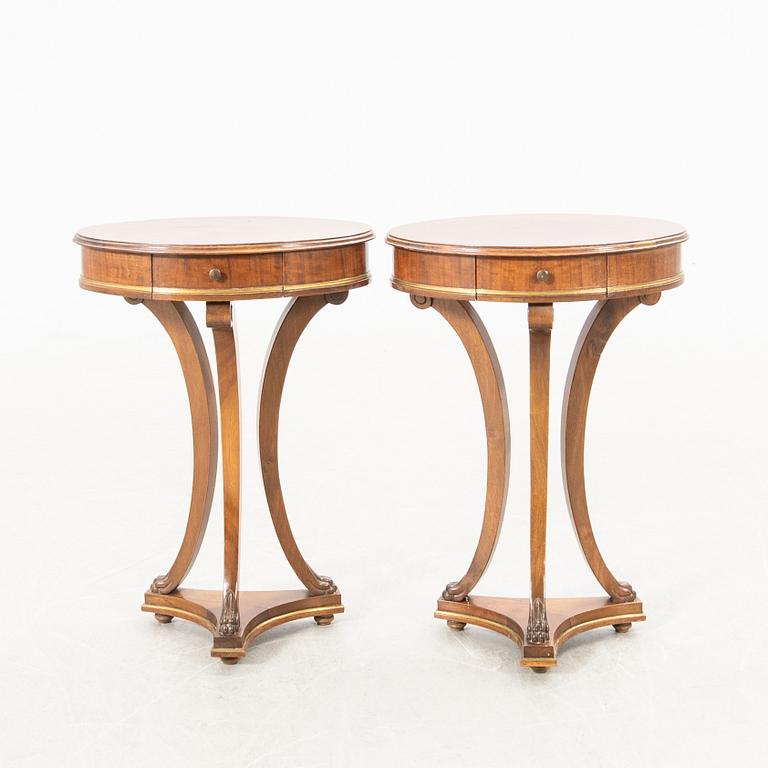 Bedside tables/Side tables, a pair, Empire style, second half of the 20th century.