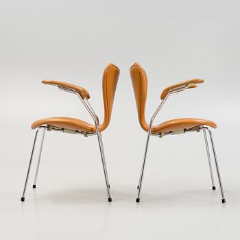 Arne Jacobsen, eight 'Seven' armchairs, Fritz hansen, Denmark, 1991.