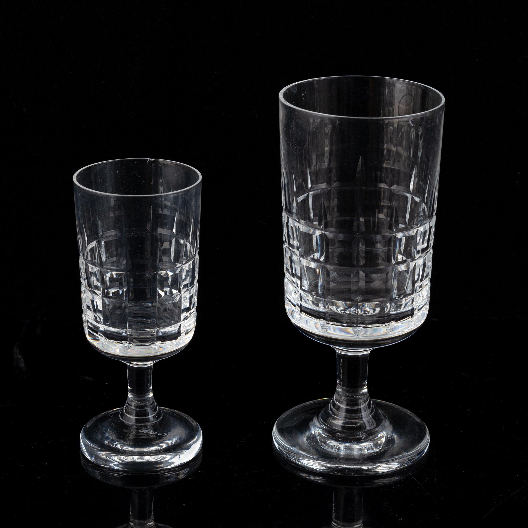 A glass service, 69 pcs, from Kosta, 20th century.