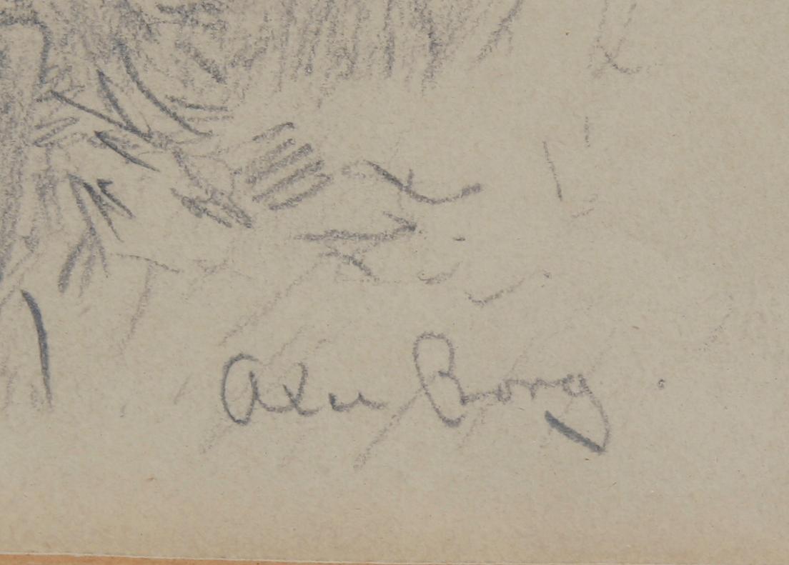 BORG, AXEL, blyertsteckning, sign.
