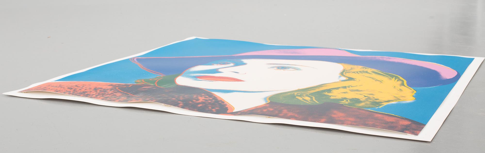 ANDY WARHOL, "With hat" ur "Three portraits of  Ingrid Bergman by Andy Warhol"  silkscreen signerad och numerad 15/250.