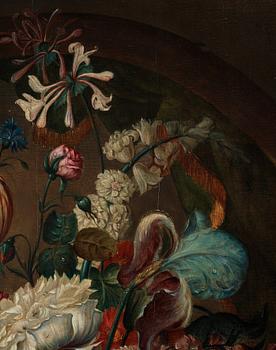 Coenraet (Conrad) Roepel After, Stillife with flowers, butterflies and a birds nest.